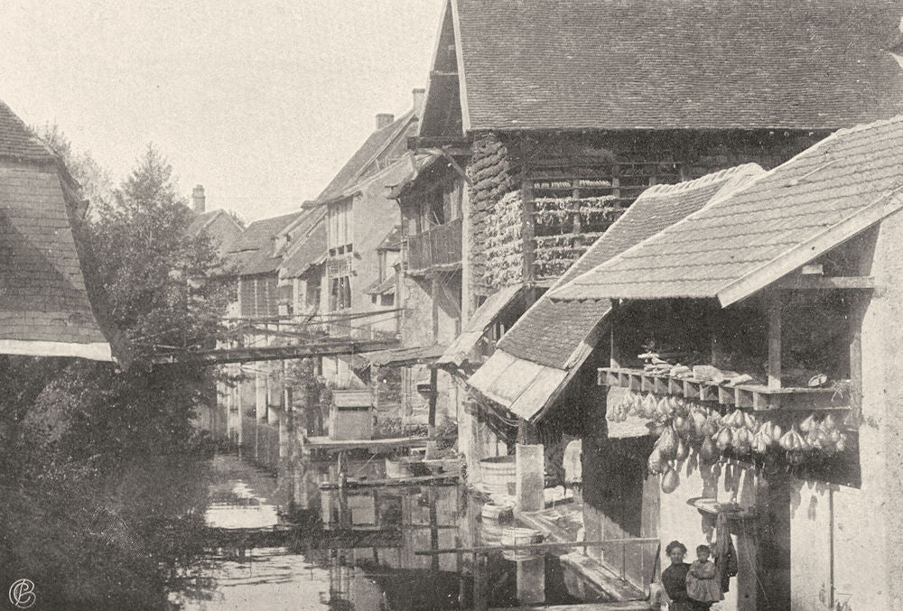 INDRE. La Châtre- Bords de la Rivière. SMALL. 1905 old antique print picture